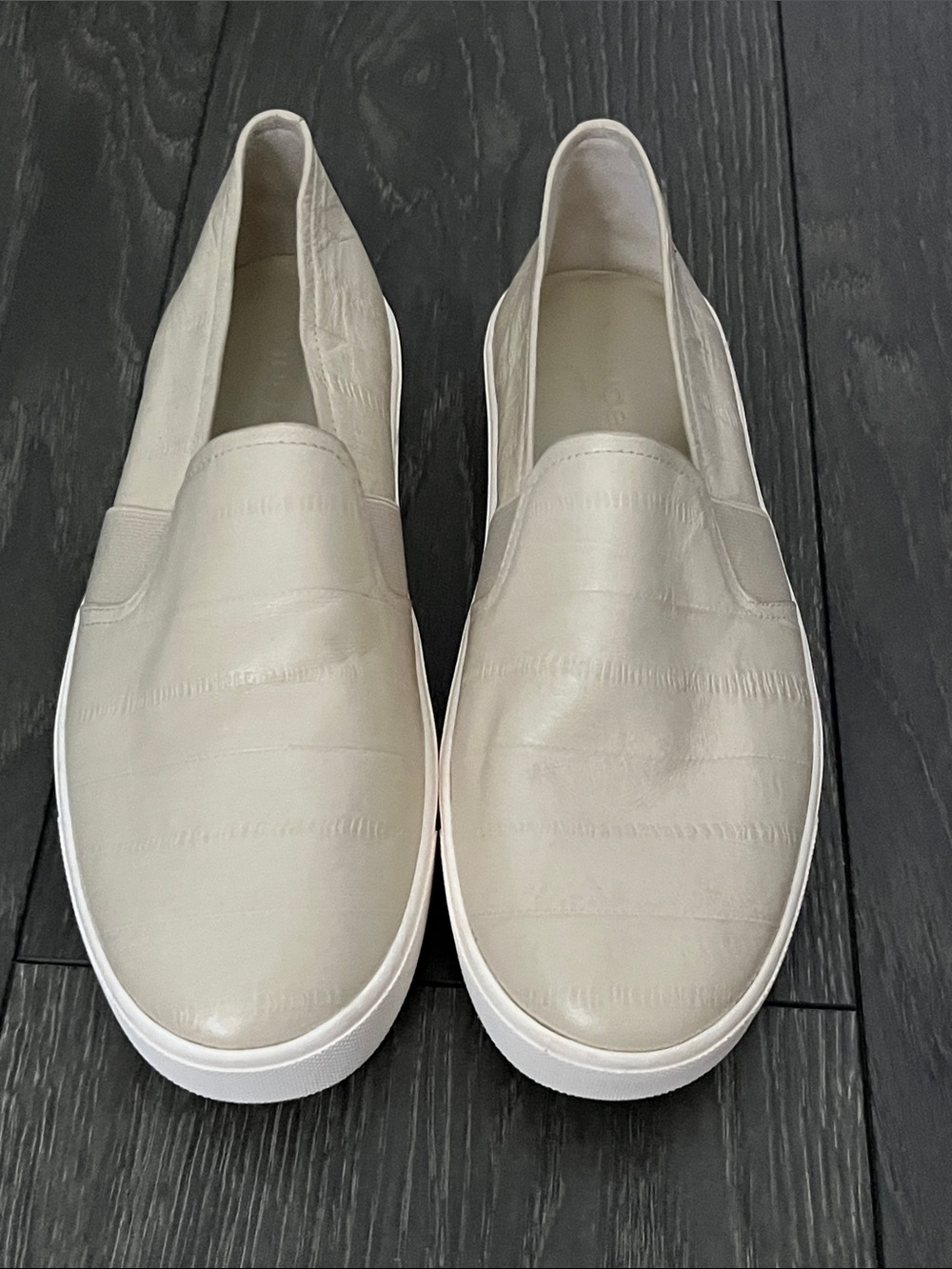 Vince Cream Slip-On Leather Sneakers